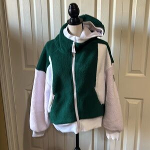 Hit the Slopes oversized Hoodie evergreen combo